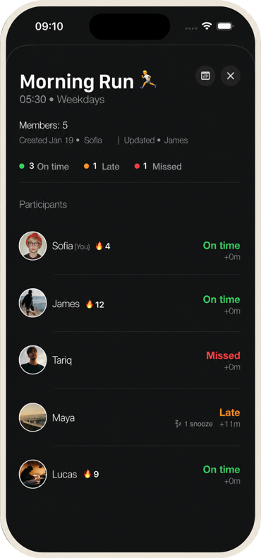 RingLink shared alarm screen